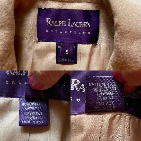 Vintage Ralph Lauren Purple Label Camel Tan Cashmere Four Button Coat Blazer - Picture 14 of 15